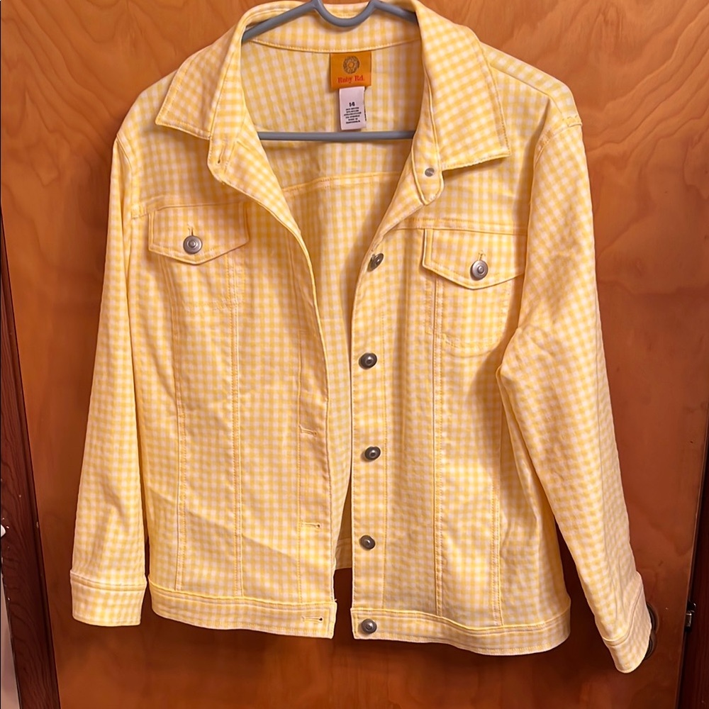 Ruby Rd Yellow Gingham Jacket Size 14 - image 2